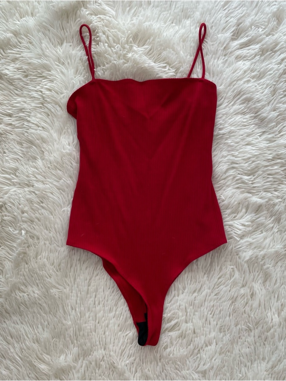 Reformation Jeans ribbed red bodysuit